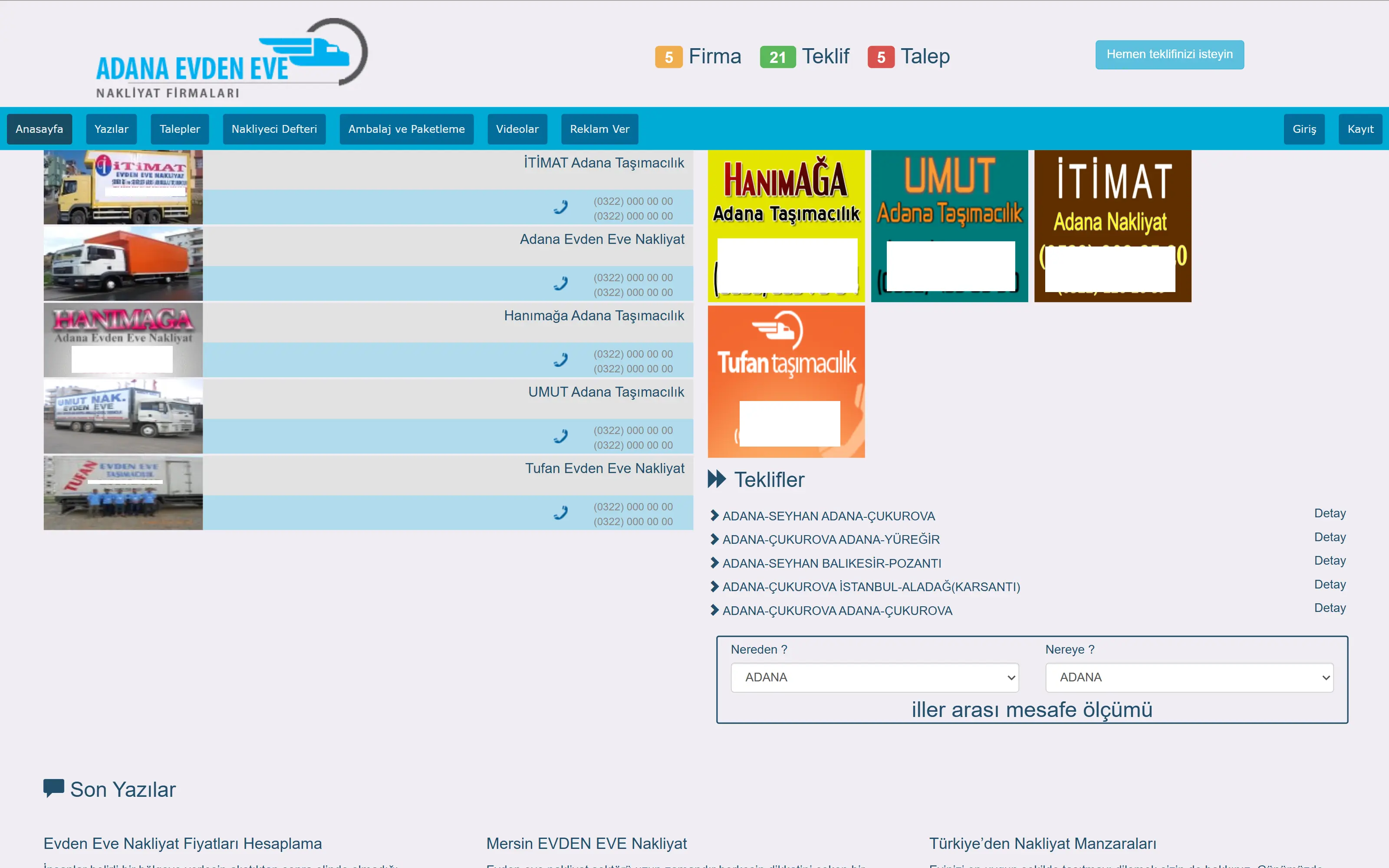 Nakliyat Web Sitesi (WordPress, PHP)